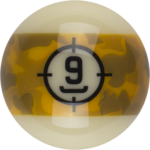 Aramith Camouflage Replacement Ball – #9 | Golden Break Billiards